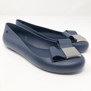 Melissa's Space Love Blue Jelly Flats Navy Blue